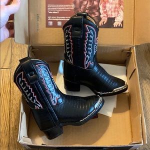 Durango Black Lizard Cowboy Boots 5.5 toddler NIB